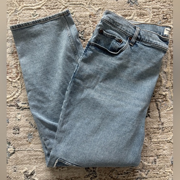 Abercrombie & Fitch Jeans Womens 34 Light Ankle Straight High Rise Patchwork - Picture 3 of 8